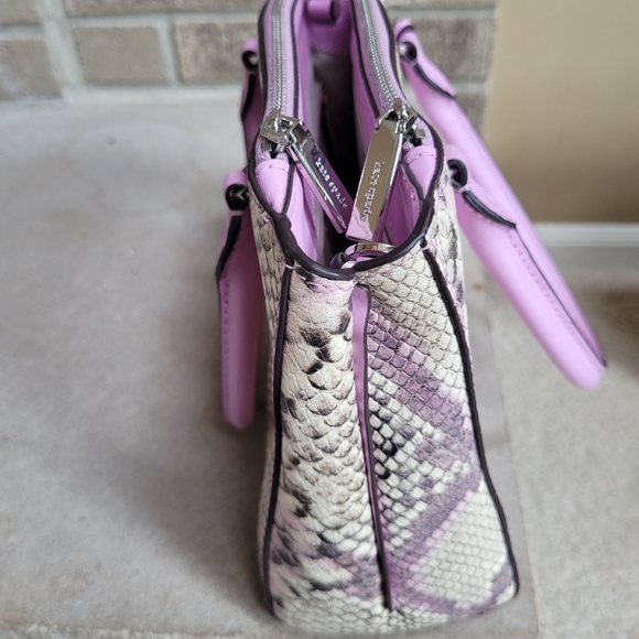 Kate Spade Medium Satchel Lavender Snake Embossed Leather Crossbody Like New - Picture 7 of 12